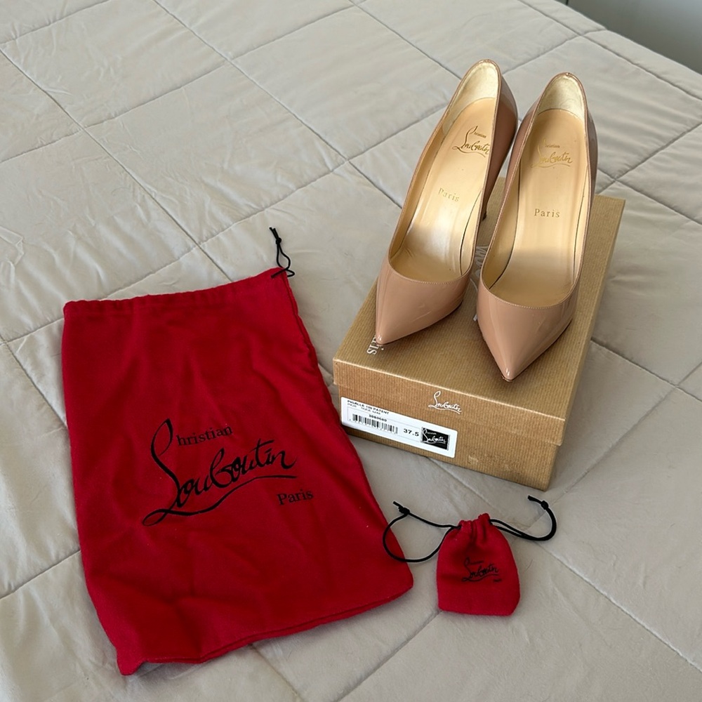 Christian Louboutin Pigalle 100 mm patent nude